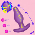 Vibrating Silicone Butt Plug With Digital Remote - Purple - Image 3