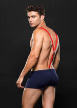 Fireman Bottom With Suspenders 2 Pc - Medium/large - Navy Blue/red - Image 3
