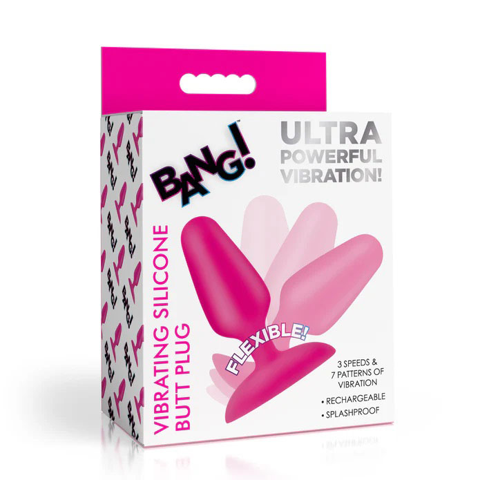 0imnhhE9 Flexible Vibrating Silicone Butt Plug - Pink - Image 1