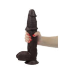 Real Skin 11” Dual Layer Dildo - Dark Brown - Image 5