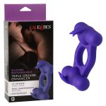 Silicone Rechargeable Triple Orgasm Enhancer - Purple - Image 12