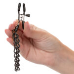 Euphoria Collection Chain Nipple Clamps - Black - Image 6