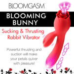 Blooming Bunny Sucking and Thrusting Silicone Rabbit Vibrator - Red - Image 6