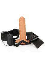 Vibrating Hollow Strapon Without Balls 6 Inch - Balls 6 Inch - Tan - Image 5