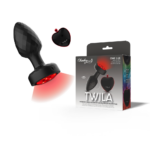Twila Twirling Smoke Gem Light Up Vibrating Plug With Blk Heart Remote - Image 17
