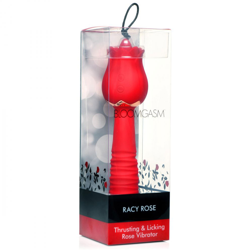 2fD79NicTsoSXe1GI0blri1ugkqLephC Bloomgasm Racy Rose Thrust and Lick Vibrator - Red - Image 1