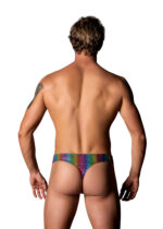 Pack and Play Thong with Front Condom Pouch - L/xl - Rainbow - Image 2