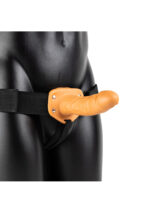 Vibrating Hollow Strapon Without Balls 6 Inch - Balls 6 Inch - Tan - Image 4