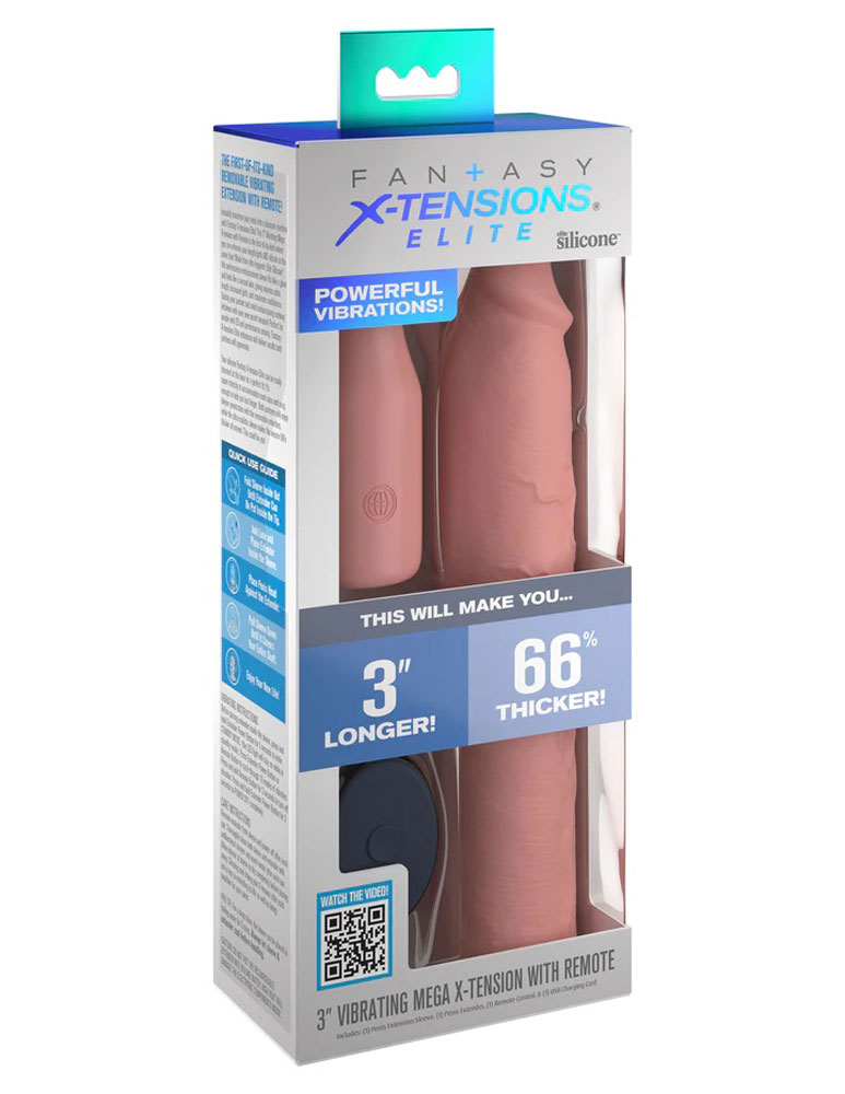 3DTriukwKn1Mx4eqDsLTLx3UwotD5G6j Fantasy X-Tensions Elite 9 Inch Sleeve Vibrating 3 Inch Plug With Remote - Light - Image 1