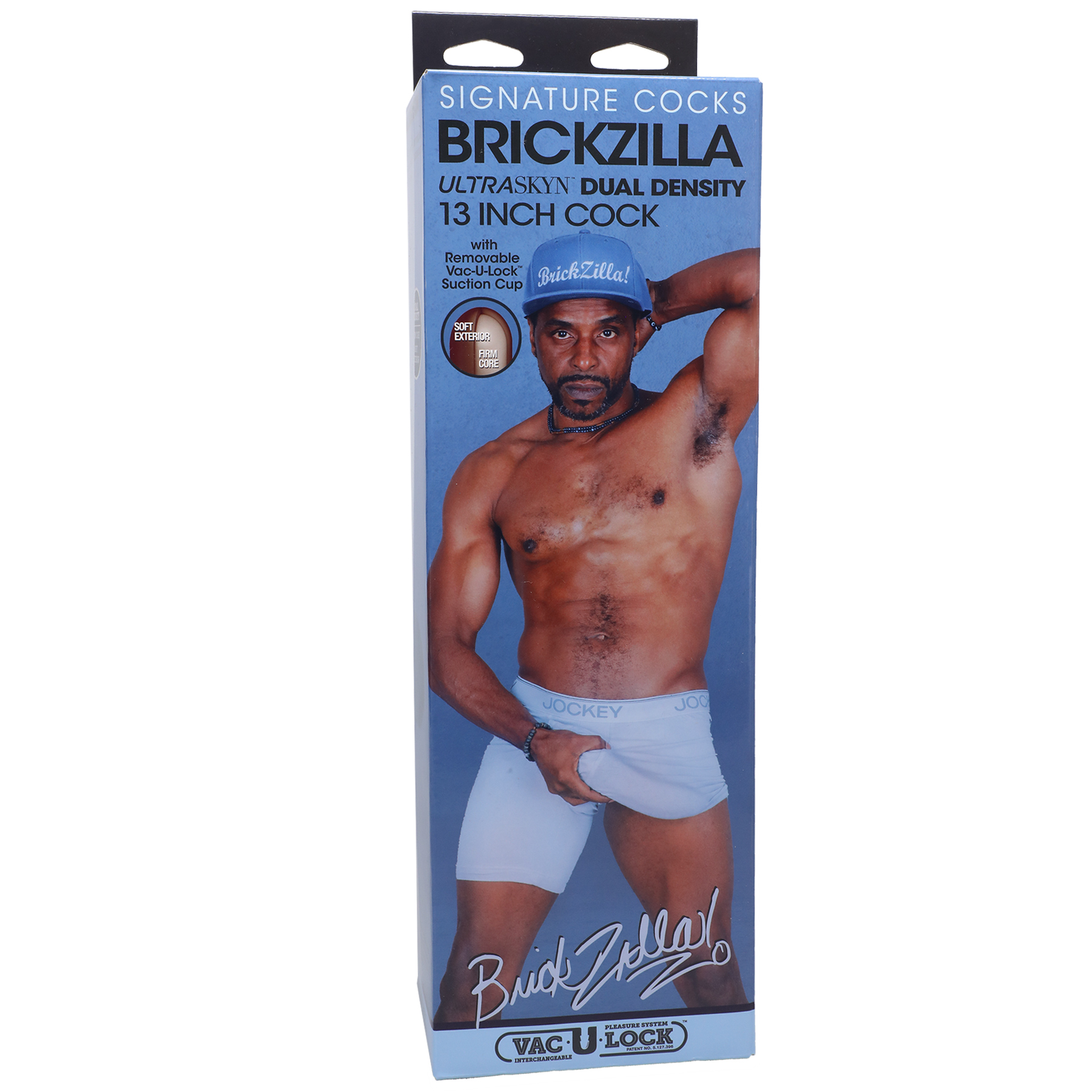 3NA78EyMSyqSMazYVbtYOyr90CawYjJ4 Signature Cocks - Brickzilla - 13 Inch Ultraskyn Cock With Removable Vac-U-Lock Suction Cup - Chocolate - Image 1