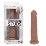 Rechargeable Vibrating and Thrusting Silicone Studs - Brown - Image 2