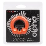 Alpha Liquid Silicone Dual Ball Ring - Orange Orange - Image 2