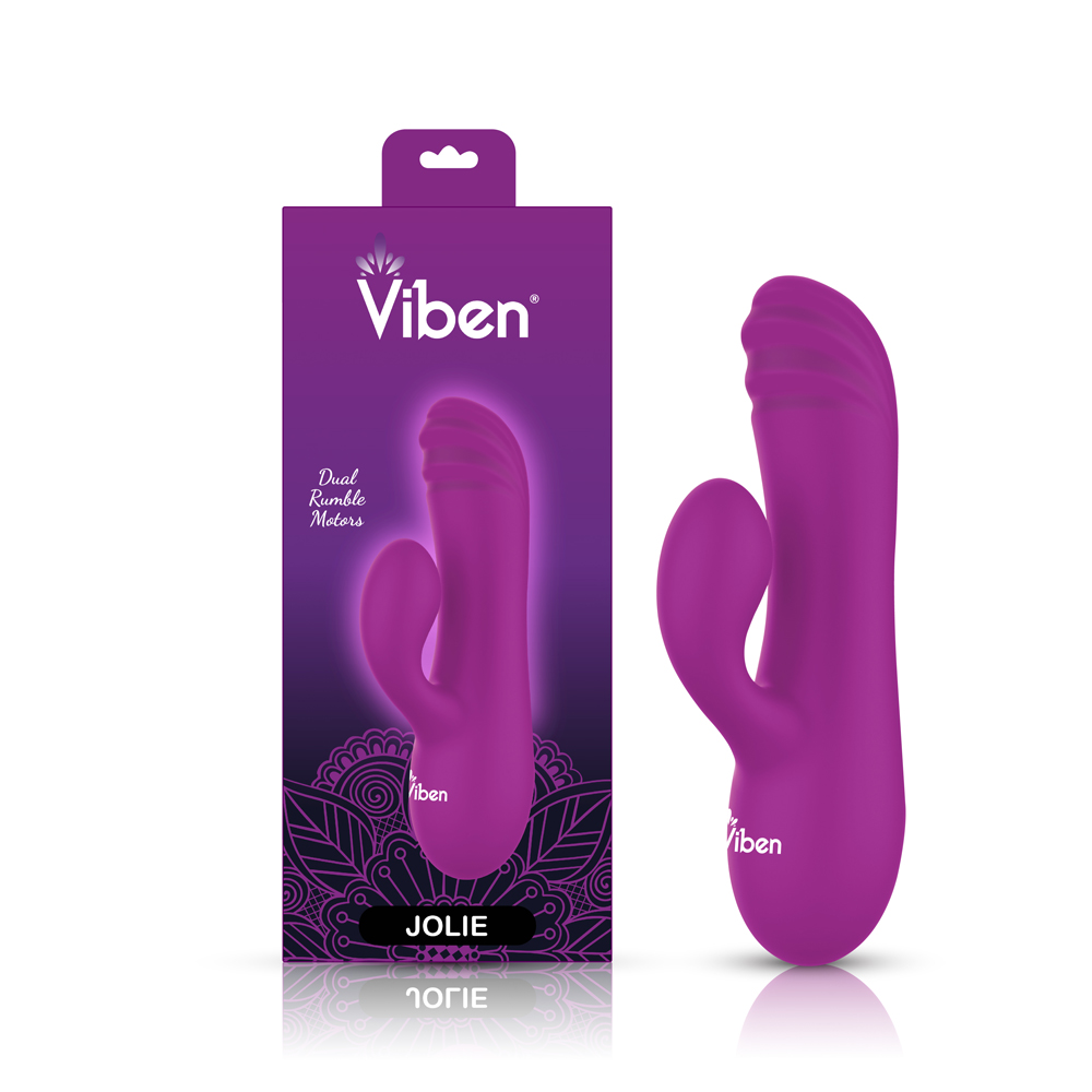 3xUynZA3 Jolie Mini Pleasure Ridges Rabbit Vibe - Berry - Image 1