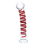 10 Inch Mr. Swirly Dildo - Red/clear - Image 2