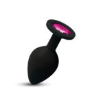 Gemma Pink Gem Black Silicone Plug - Medium - Image 5