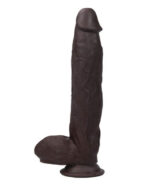 Real Skin 12” Dual Layer Dildo - Dark Brown - Image 3