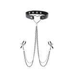 Amor Collar With Nipple Clamps - Black - Image 2