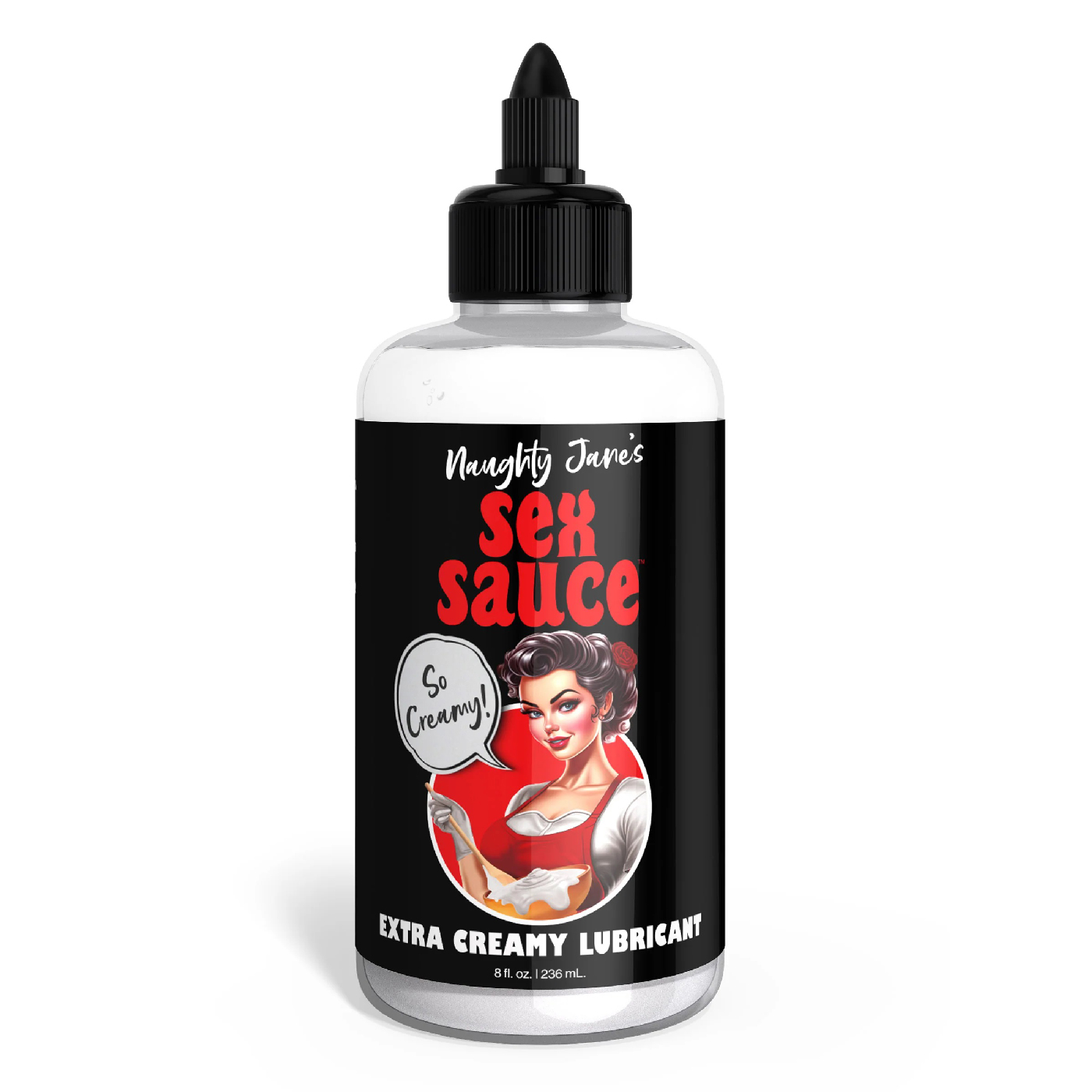 51EmEoiCVx4Mj1dt6MzqaeMJOSnXf3TR Naughty Jane's Sex Sauce Extra Creamy Lubricant 8 Oz - Image 1