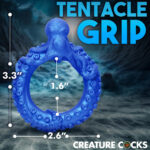 Poseidon's Octo-Ring Silicone Cock Ring - Blue - Image 6