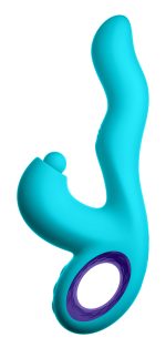Klio Triple Action Thumping Rabbit Vibrator - Turquoise - Image 8