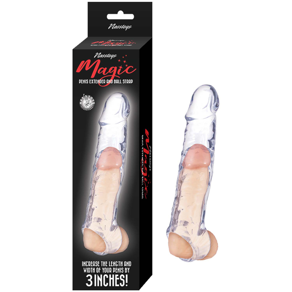 573VXF31 Magic Penis Extender and Ball Strap 6.5" Clear - Image 1