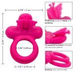 Silicone Rechargeable Dual Butterfly Ring - Pink - Image 7