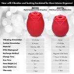 Mystic Rose Sucking and Vibrating Silicone Rose - Red - Image 4