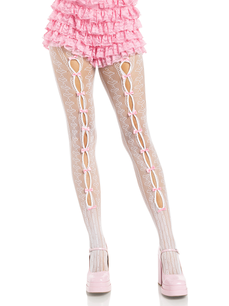 5nBxxnfa Sweetheart Striped Tights - Os - White/pink - Image 1