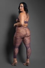 Set Me Free Footless Open Crotch Bodystocking - Queen - Dark Purple - Image 3