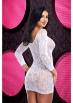 Lace Off the Shoulder Mini Dress - One Size -White - Image 3
