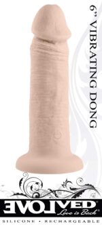 6 Inch Girthy Vibrating Dong - Light - Image 2
