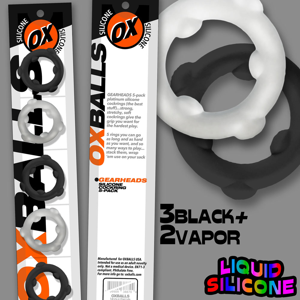 6CDSBLCa Gearheads 5 Pack Spinner Rings - Black Vapor - Image 1