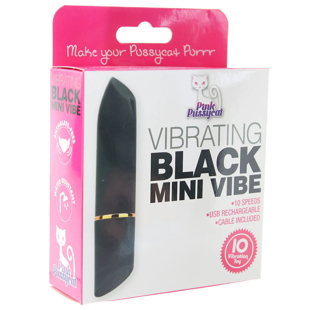 6JkmgzYcnI6KGEjBBtoeK9ToOHezPR94 Pink Pussycat Vibrating Mini Vibe - Black - Image 1