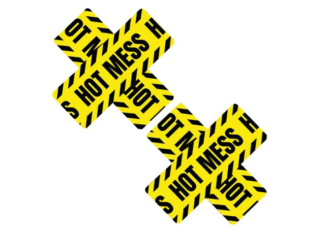 6bUrZBUf Hot Mess X Blacklight Lemon Fruitella Nipztix Nipple Cover Pasties - Image 1