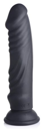 E-Stim and Vibrating Dildo With Remote - Black - Image 4