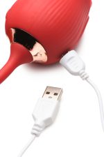 Bloomgasm Romping Rose Suction and Thrusting Vibrator - Red - Image 9