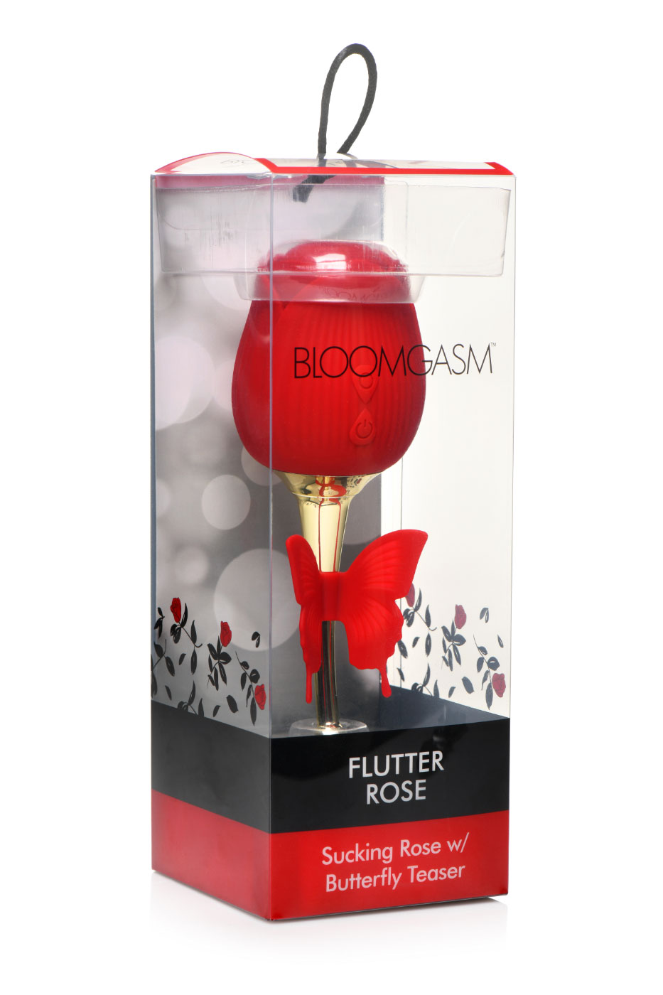 78AsGxk5hKsdK4gMEtSGlRxJC9C6wDEQ Bloomgasm Flutter Rose Sucking Rose with Butterfly Teaser - Red - Image 1