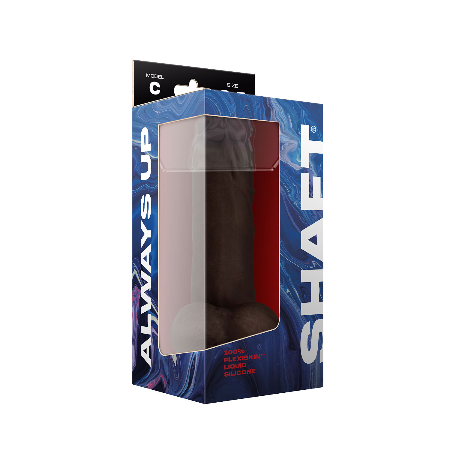 7IeAGh2C6K2tUGRwmjBrMVpdJyXLKXSJ Shaft - Model C 8.5 Inch Liquid Silicone Dong With Balls - Mahogany - Image 1