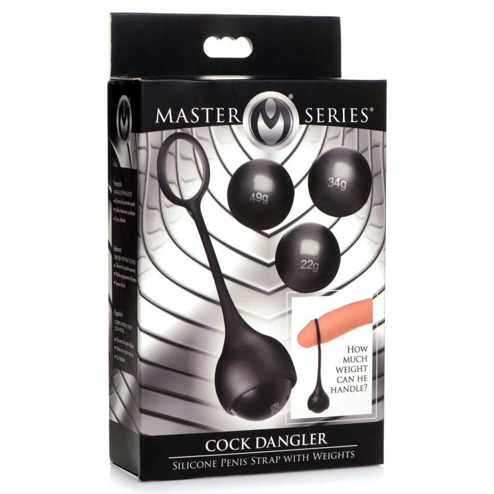 7JlHX7JzbEauEHMaBnnKAyLfOvU5QMjN Cock Dangler Silicone Penis Strap With Weights - Black - Image 1