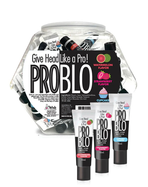 7KKMCbt6 Pro Blo Oral Pleasure Gel Pop Display 66ct - 10ml Tubes: 3 Flavors - Image 1