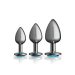 Teal Round Gem Anal Trainer Kit - Gunmetal - Image 8