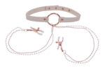 Peaches ‘N Creame Collar With Nipple Clamps - Pink - Image 3