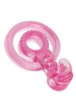 Bodywand Rechargeable Duo Ring With Clit Tickler - Pink - Image 2