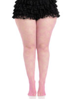 Plus Bow Net Tights - 1x 2x - Pink - Image 3