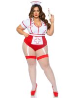 Plus Nurse Feelgood Sexy Costume - 3x/4x - White / Red - Image 3