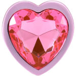 Booty Bling Metal Heart Plug - Medium - Pink - Image 5