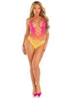 Ombre Halter Bodysuit - One Size - Sunset - Image 3