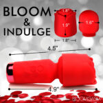 Pleasure Rose-Petite Mini Silicone Rose Wand - Red - Image 5