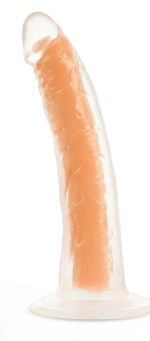 Neo Elite Glow in the Dark - Lavo - 7 Inch Silicone Dual Density Dildo - Neon Orange - Image 3