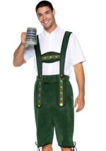 Men's Beerfest Lederhosen Oktoberfest Costume - X-Large - Green - Image 2